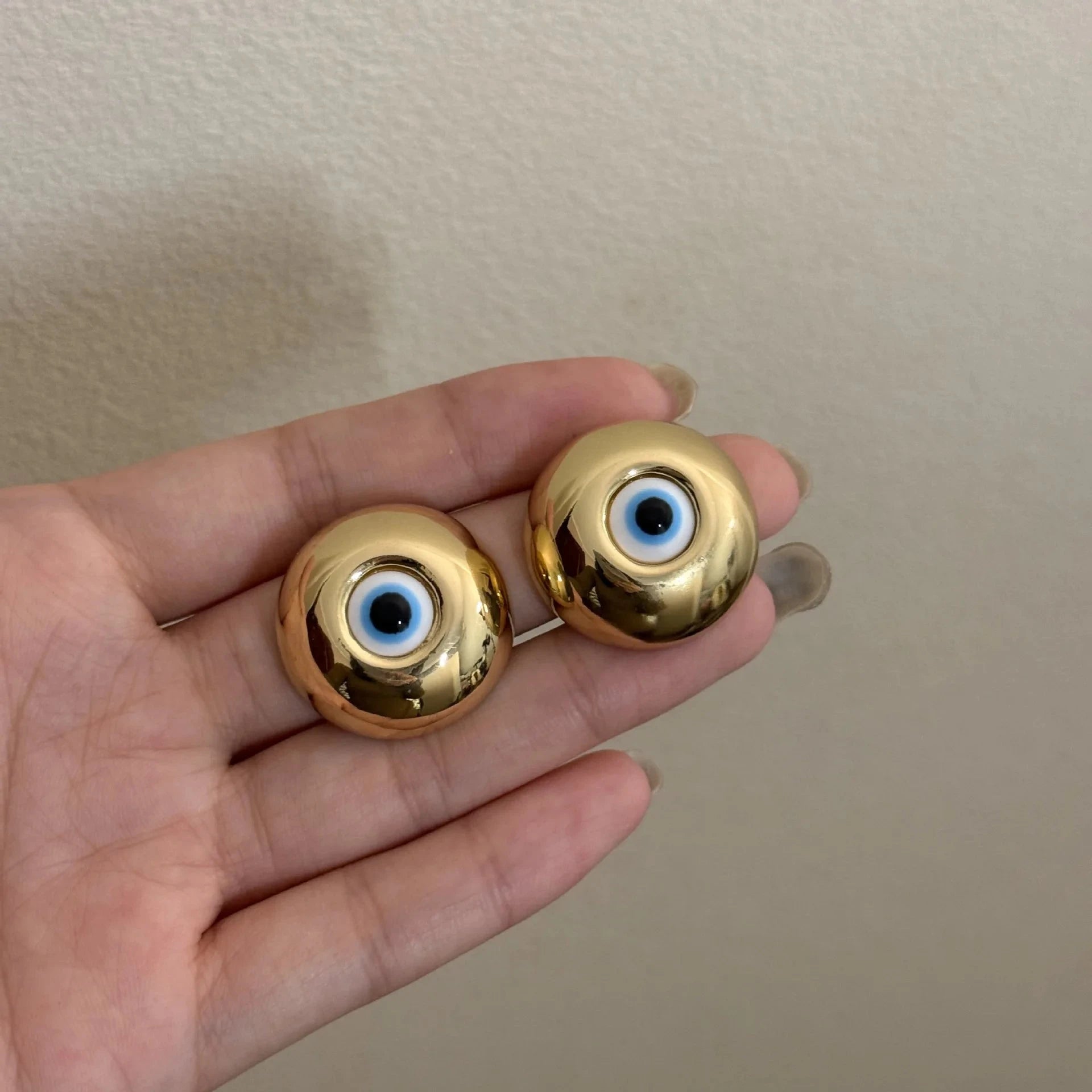 Vintage Ohrstecker gegen den bösen Blick Gold