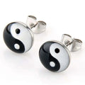 Stecker-Ohrringe Yin Yang Schwarz und Weiß 
