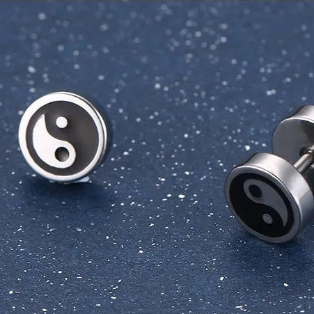 Yin Yang Ohrstecker für Herren