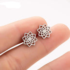 Mandala Ohrstecker für Damen in Silber