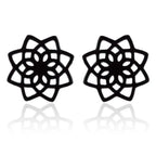 Mandala Ohrstecker für Damen in Schwarz