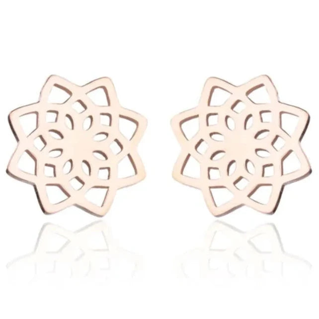 Mandala Ohrstecker für Damen in Roségold