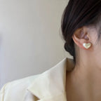 Ohrringe Herz Stecker Damen weiß