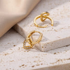 Creolen mit funkelndem Herz aus Gold