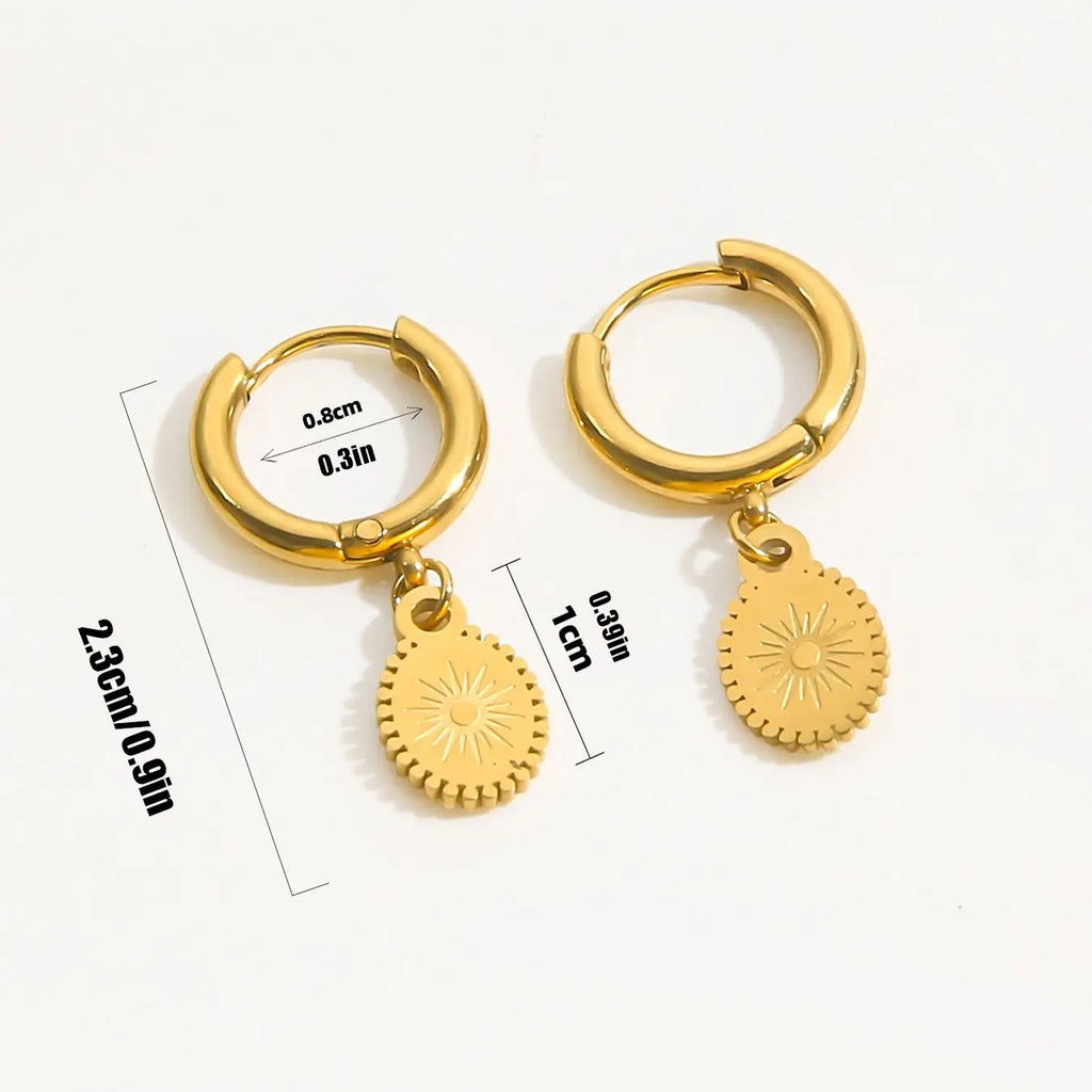 Hängende Kompass-Ohrringe Windrose