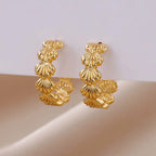 Muschel-Ohrringe für Damen in Gold