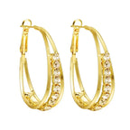 Creolen-Ohrringe mit Strass Gold 