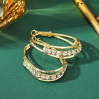 Creolen-Ohrringe mit Strass Gold 