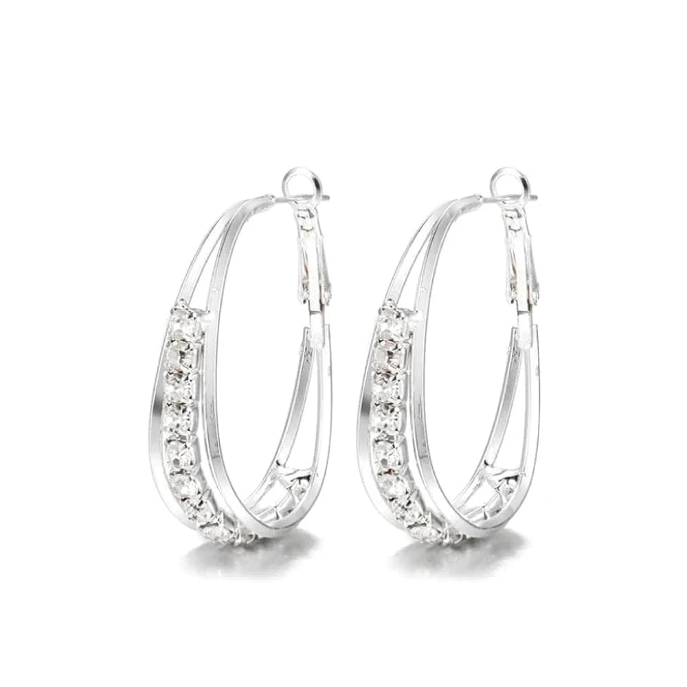 Creolen-Ohrringe mit Strass Gold 