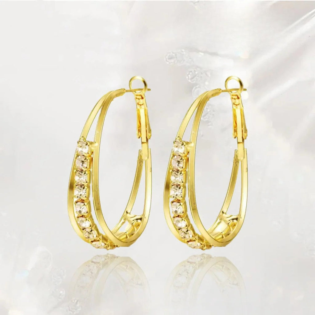Creolen-Ohrringe mit Strass Gold 