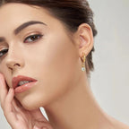 Creolen-Ohrringe mit Zirkon Geburtsstein