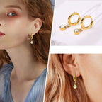 Kreolen-Ohrringe mit Geburtsstein-Zirkon 