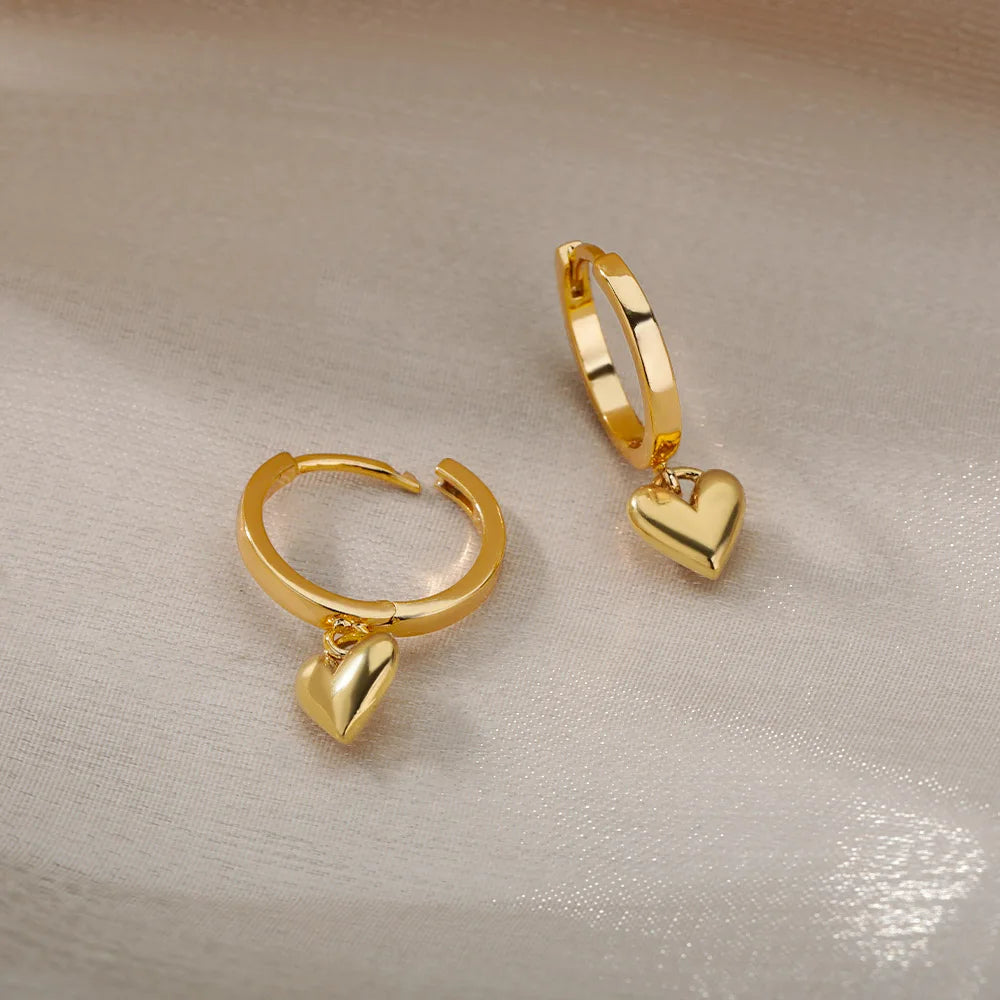 Creolen-Ohrringe Herz Gold