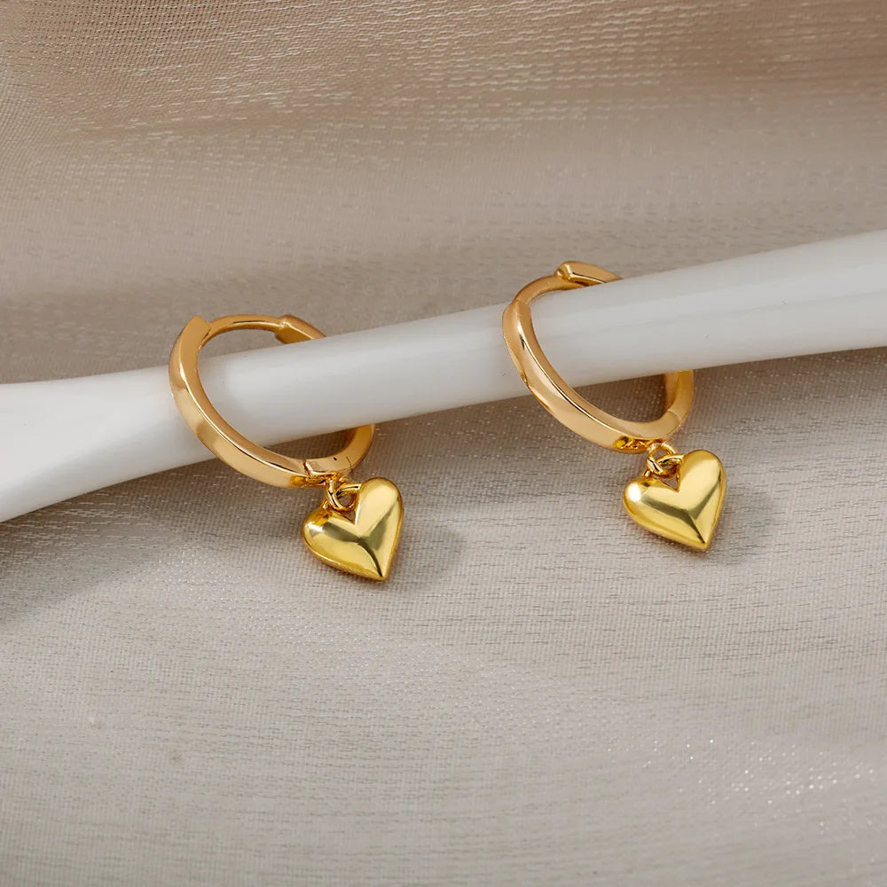 Creolen-Ohrringe Herz Gold