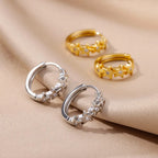 Creolen-Ohrringe mit Sternen und Zirkonia in Silber