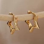 Geometrische Stern-Creolen aus Gold