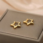 Geometrische Stern-Creolen aus Gold