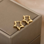 Geometrische Stern-Creolen aus Gold