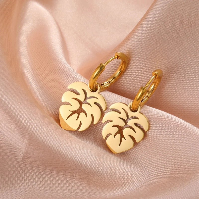 Creolen Ohrringe Palmenblatt