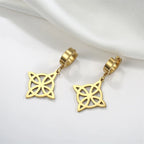 Hängende Creolen-Ohrringe Hexenknoten Schutz Frau Wicca gold