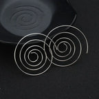 Damen Creolen Spiral Ohrringe Silber