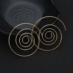 Damen Creolen Spiral Ohrringe Gold