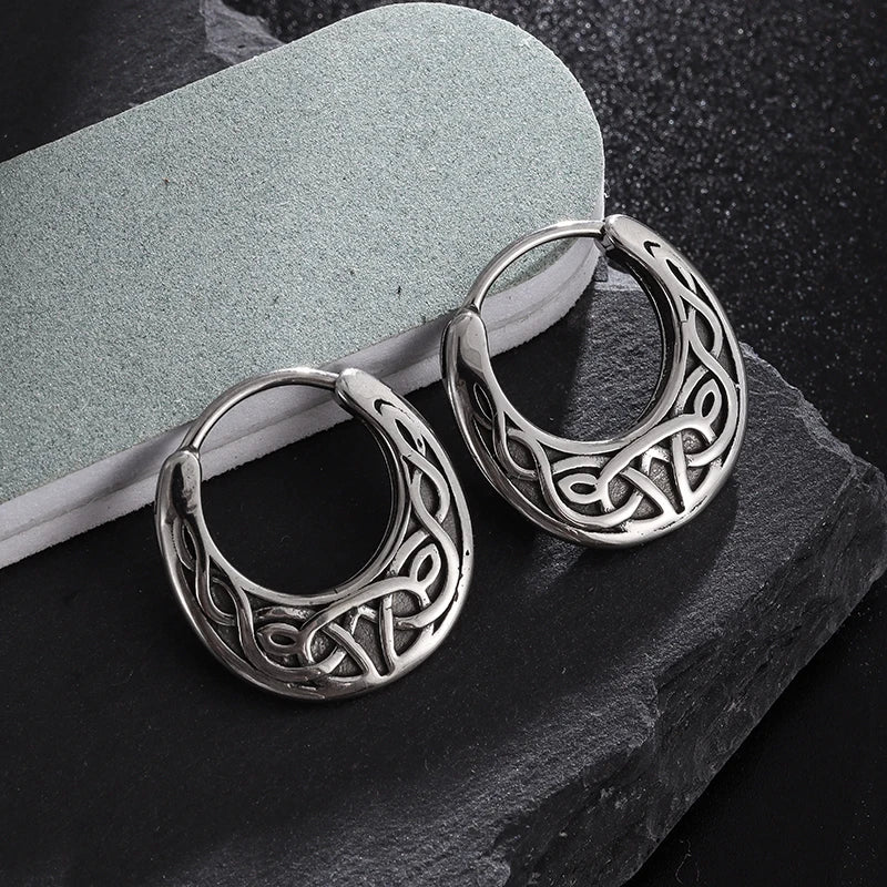 Nordische Wikinger Creolen Ohrringe Silber