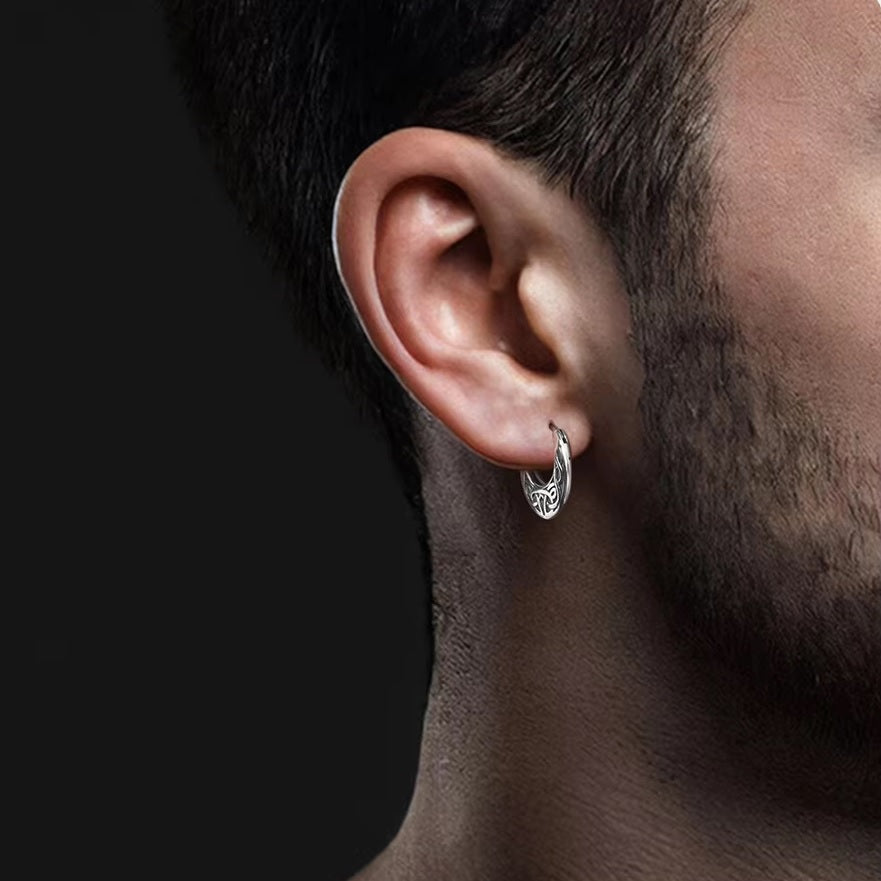 Nordische Wikinger Creolen Ohrringe Silber