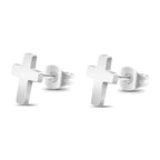 Dicke Kreuz-Ohrringe Silber