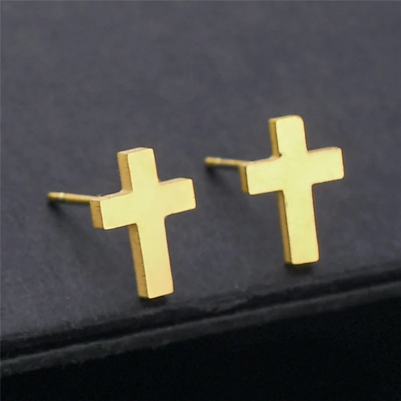 Dicke Kreuz-Ohrringe Gold