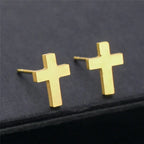 Dicke Kreuz-Ohrringe Gold