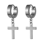 Kreuz-Ohrringe für Herren und Damen in Silber