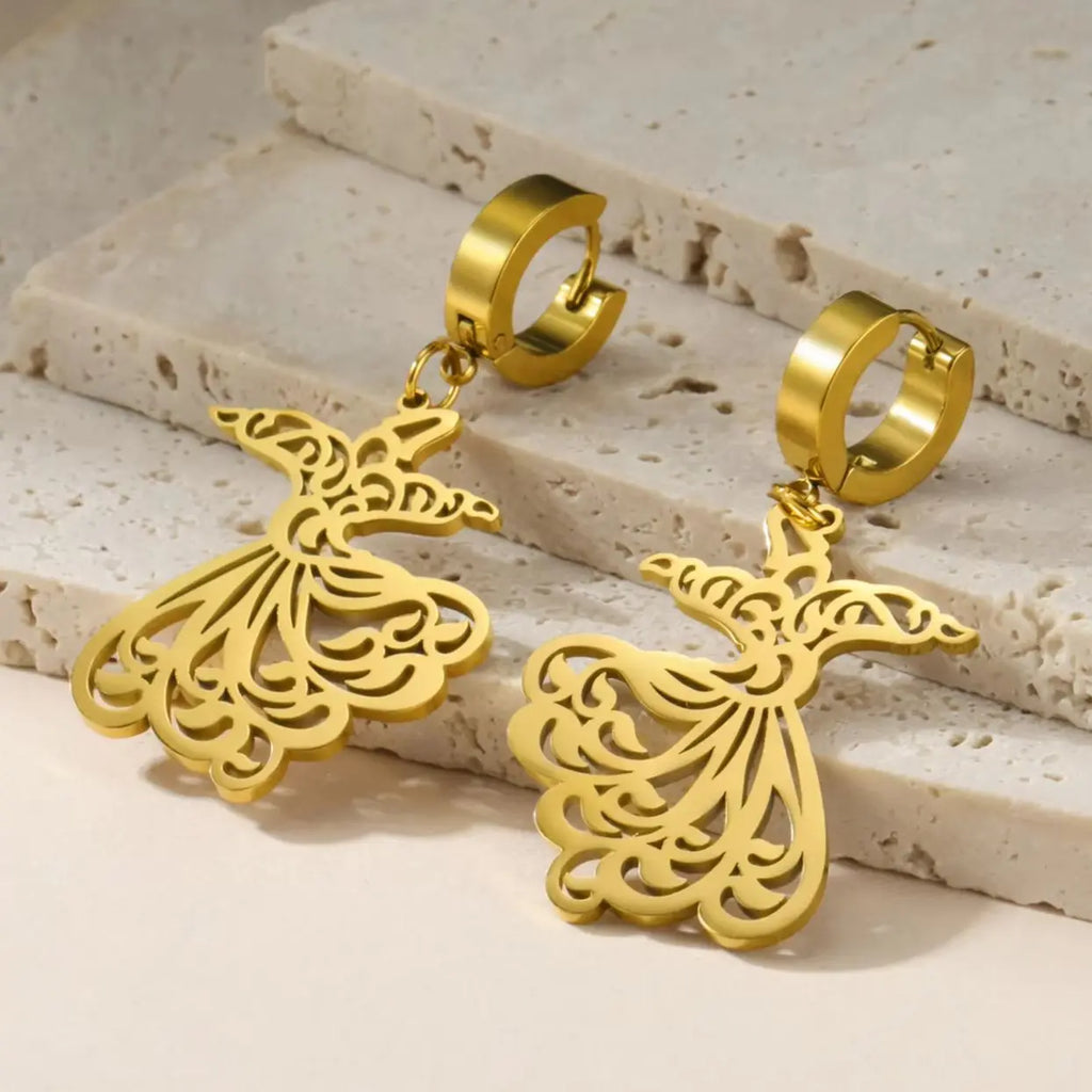Hängende Ohrringe für Damen Ramadan Arabisch Gold