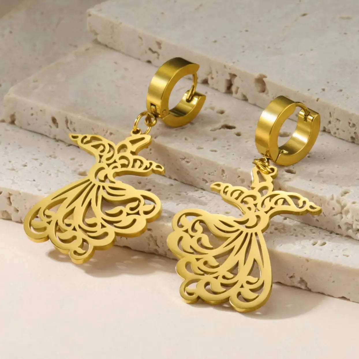 Hängende Ohrringe für Damen Ramadan Arabisch Gold