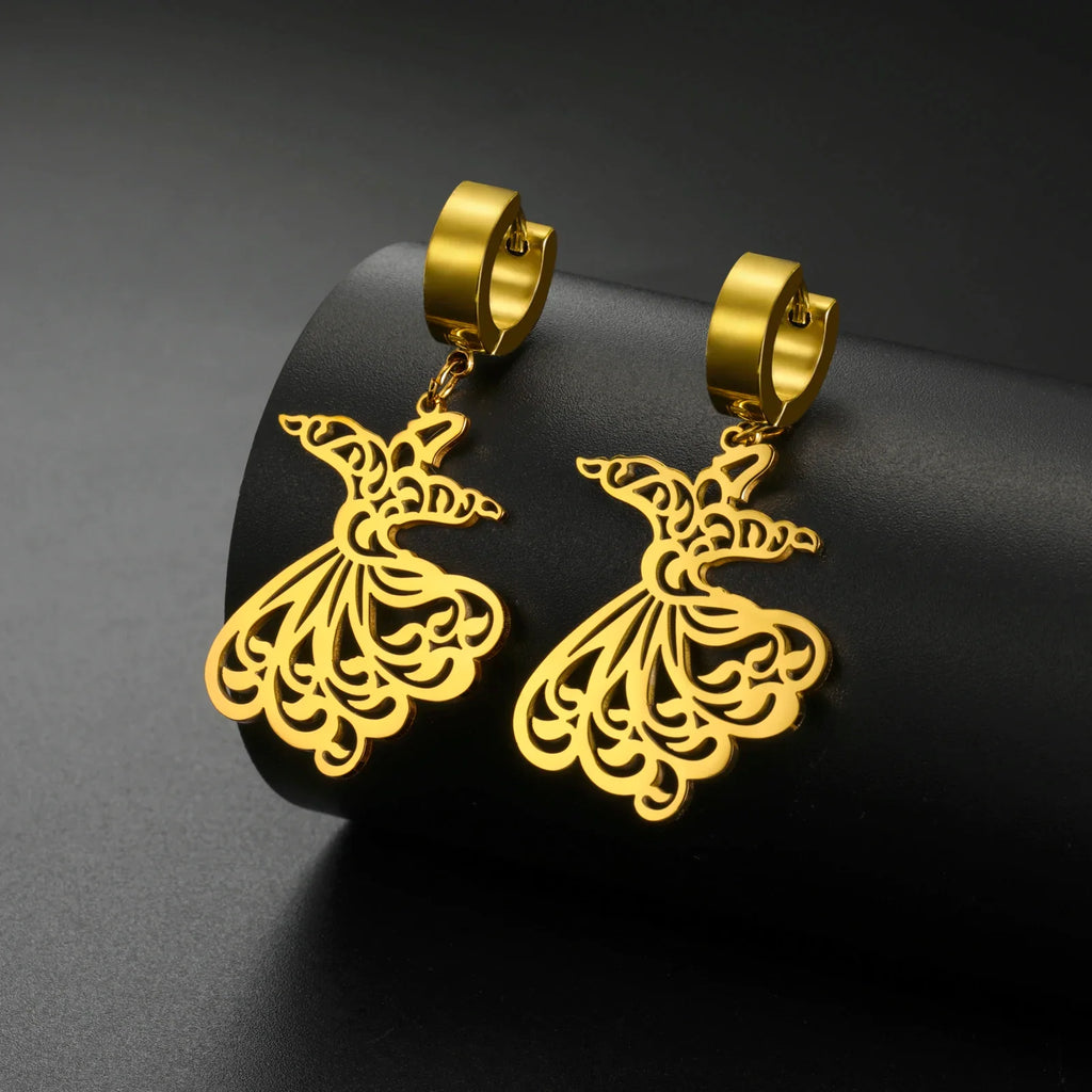 Hängende Ohrringe für Damen Ramadan Arabisch Gold