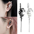 أقراط "Ear Cuff" هلال وقمر ونجوم سوداء