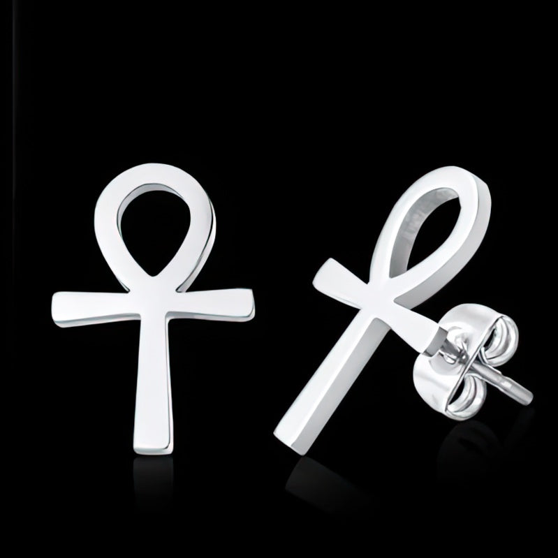 Ohrringe Ägypten Ankh-Kreuz Herren Damen Silber