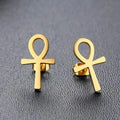 Ohrringe Ägypten Ankh-Kreuz Herren Damen Gold