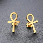 Ohrringe Ägypten Ankh-Kreuz Herren Damen Gold