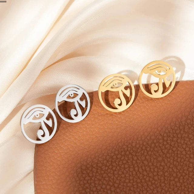 Ägyptische Ohrringe Auge des Oudjat Gold Silber