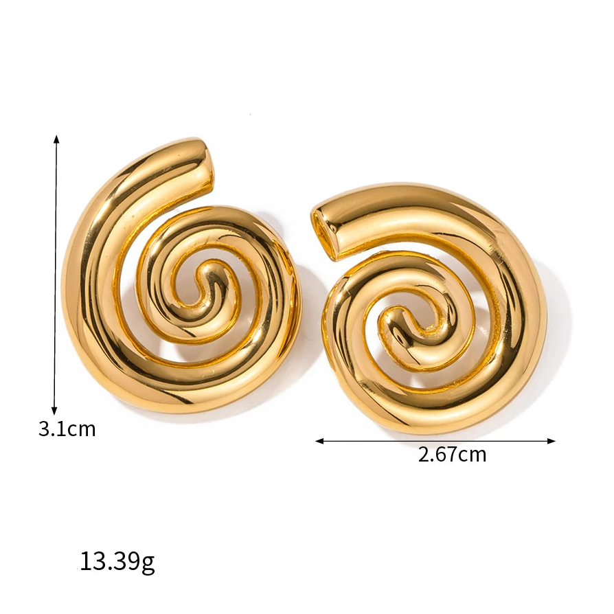 Ohrstecker in gewölbter Spiralform