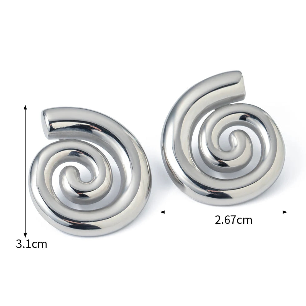 Ohrstecker in gewölbter Spiralform Silber