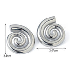 Ohrstecker in gewölbter Spiralform Silber