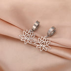 Damenhänger Lotusblume Zen Ohrringe Silber