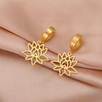 Damenhänger Lotusblume Zen Ohrringe Gold