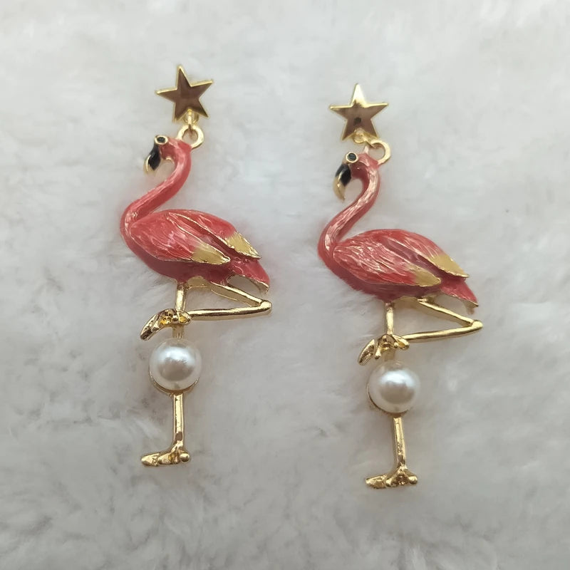 Ohrringe Flamingo Perle