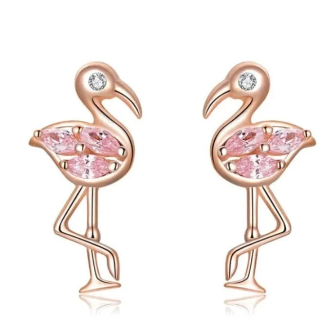 Ohrringe Flamingosteine