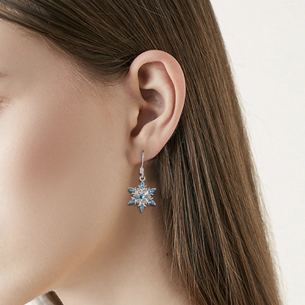 Schneeflocken-Hängende Ohrringe mit Zirkonia für Damen Stil 1