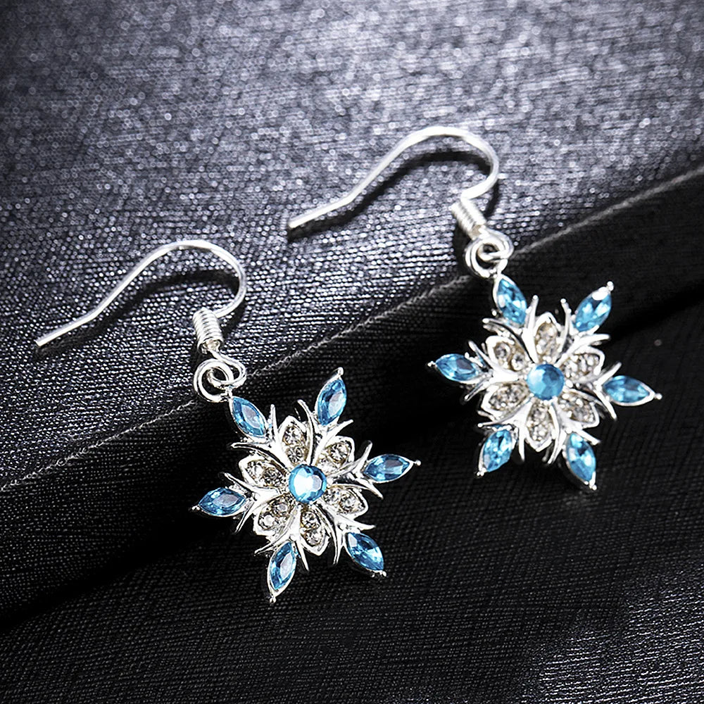 Schneeflocken-Hängende Ohrringe mit Zirkonia für Damen Stil 1