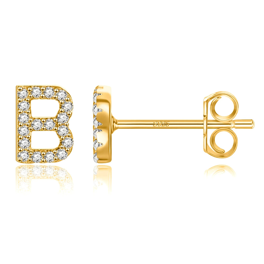 Initialen-Ohrringe aus Gold b